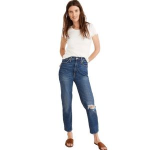 NWT Madewell Mom Ripped High Waist Stretch Jean